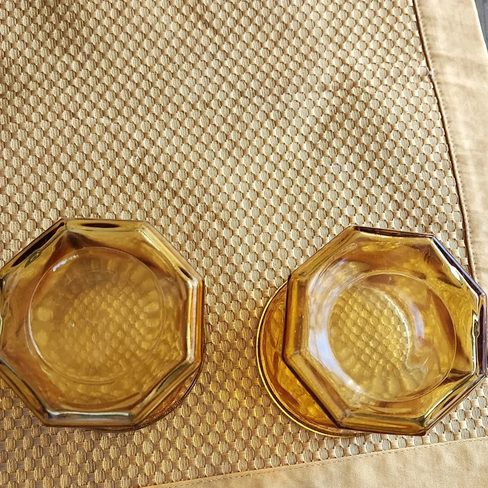 Vintage MCM Amber Glass Whiskey Tumblers
